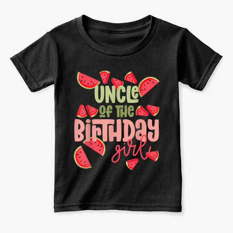 Uncle Birthday One in a Melon Watermelon Birthday Girl  Toddler Staple T-Shirt