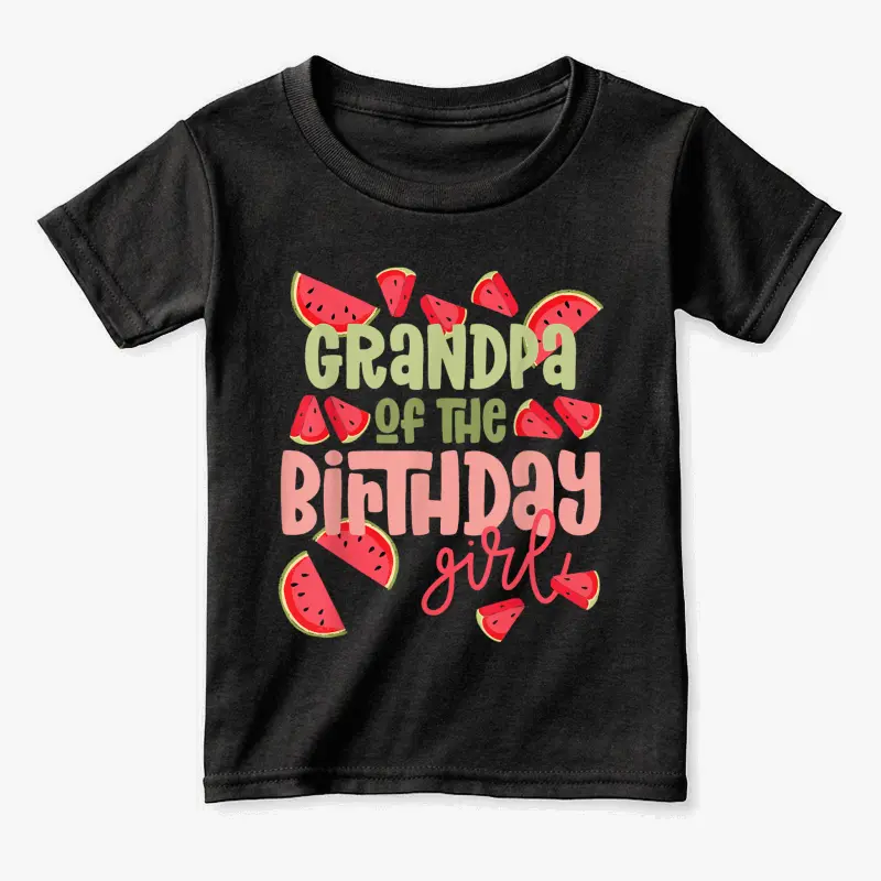 Grandpa Birthday One in a Melon Watermelon Birthday Girl  Toddler Staple T-Shirt